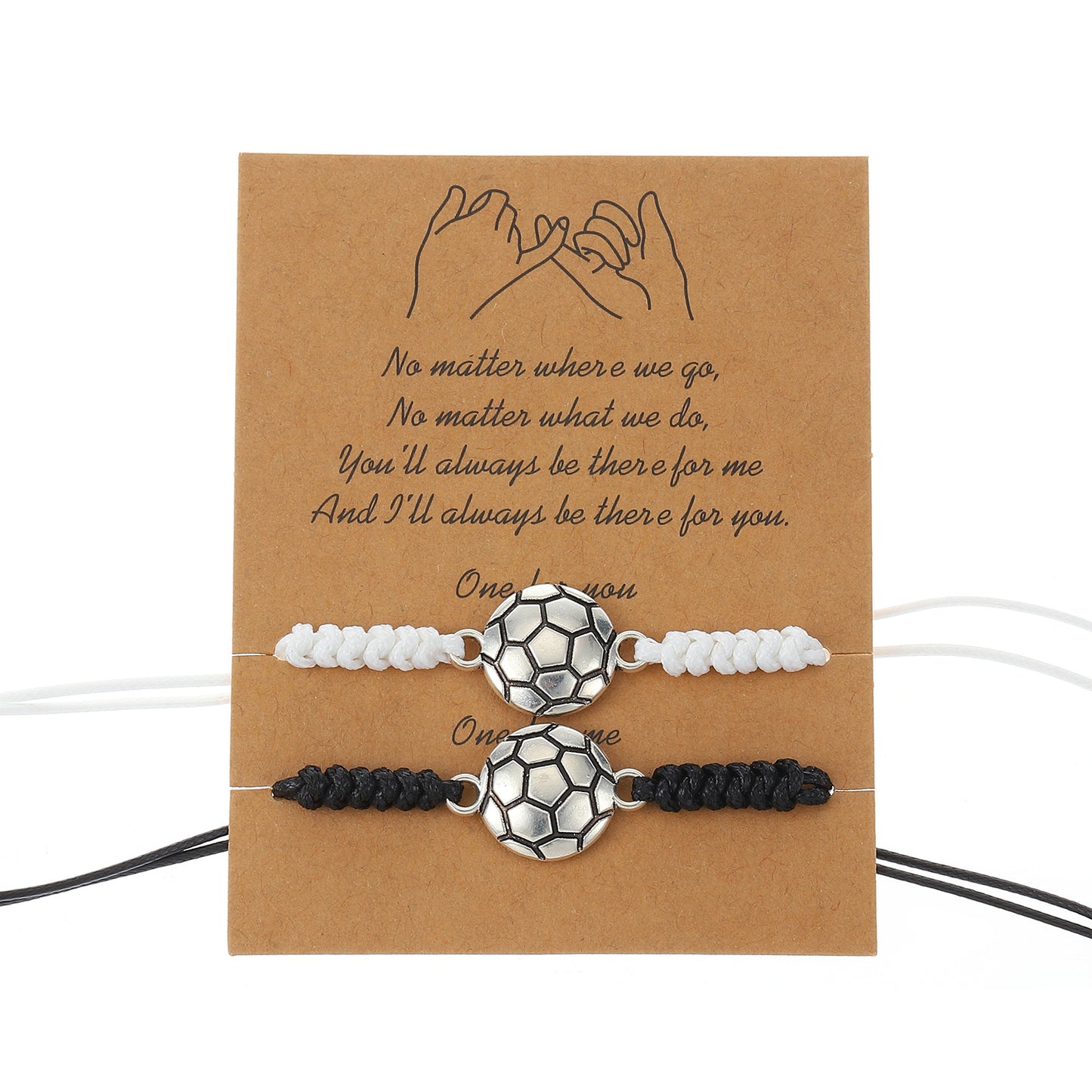 Black and White Contrast Geometric Round Alloy Plated Bracelet Set for Couples