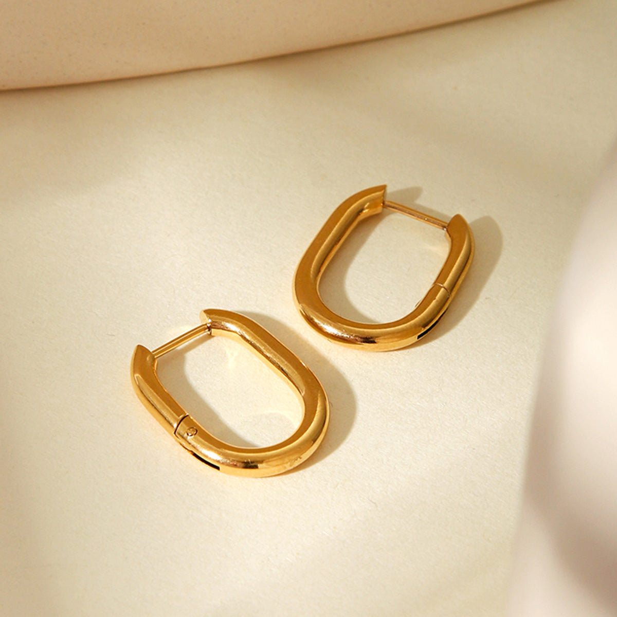 Minimalist Geometric Stainless Steel Gold-Plated Earrings for Women Hypoallergenic Titanium Steel Ear Jewelry