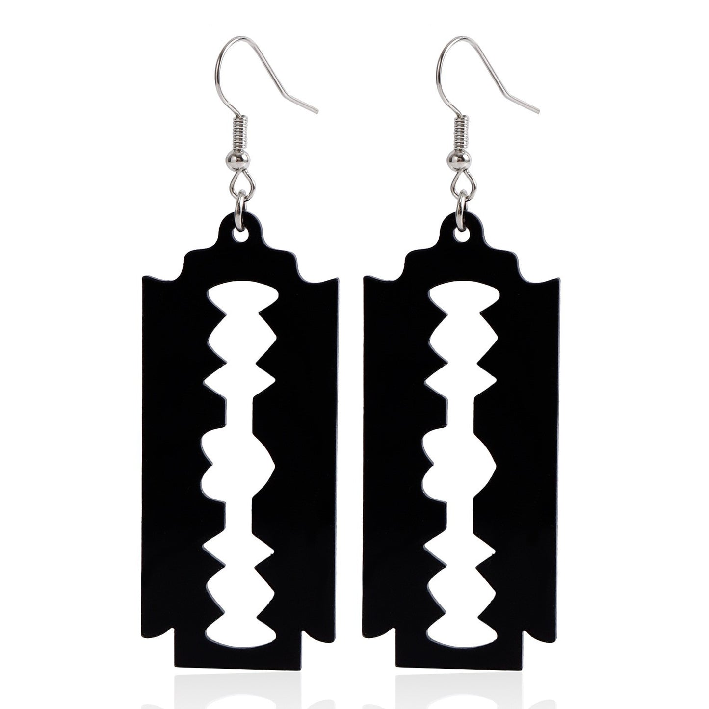 Punk Geometric Resin Snake-Shaped Statement Long Earrings for Women with Plated Finish