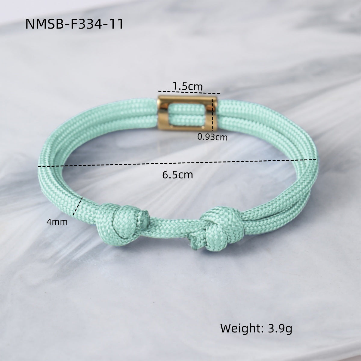 Minimalist Elegant 18K Gold Plated Stainless Steel Handmade Woven DIY Charm Bar Bracelet