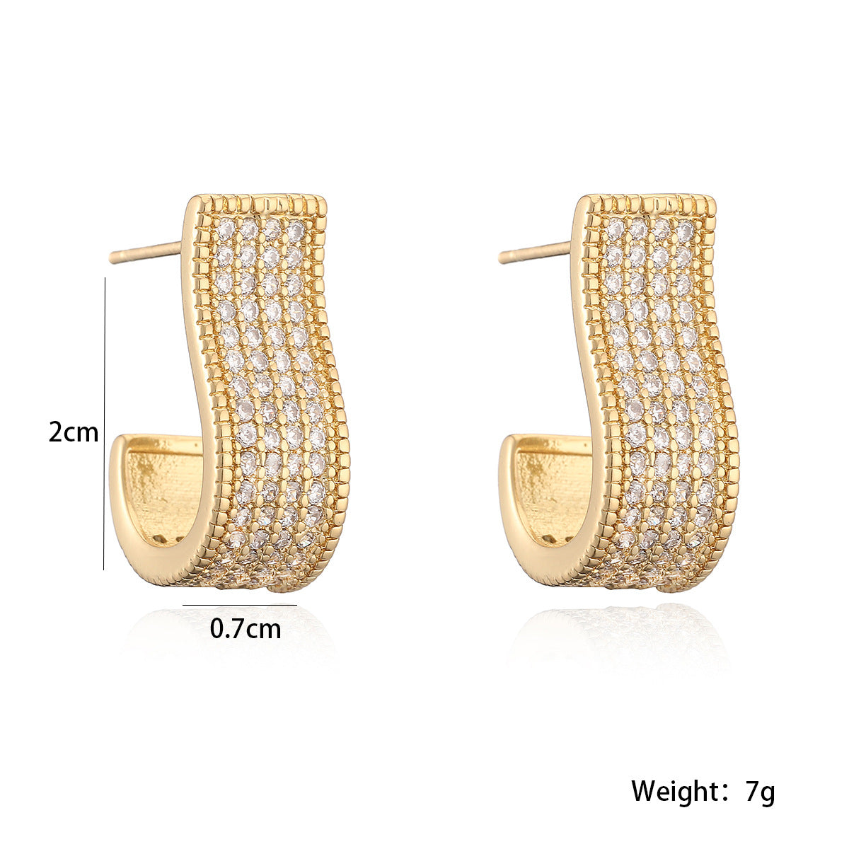 Minimalist Luxury Geometric Butterfly Brass Gold Plated Cubic Zirconia Stud Earrings for Women