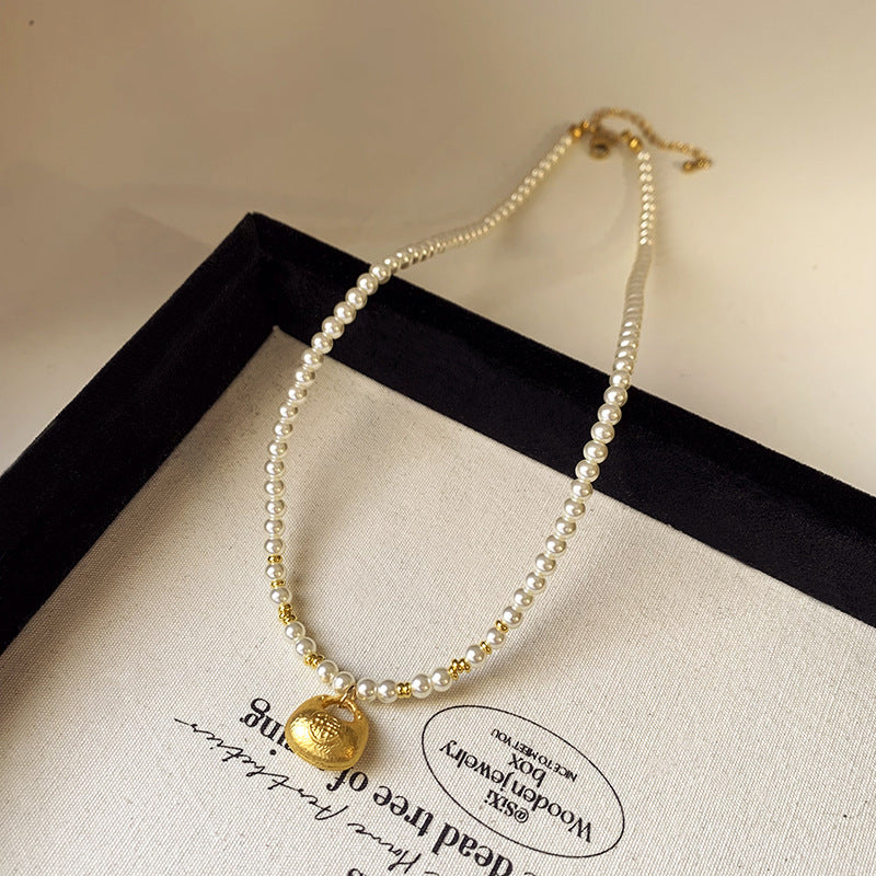 Nuevo Collar Colgante de Loto y Abanico Estilo Chino en Aleación con Baño de Oro, Diseño Geométrico, Elegante Cadena de Clavícula para Mujer