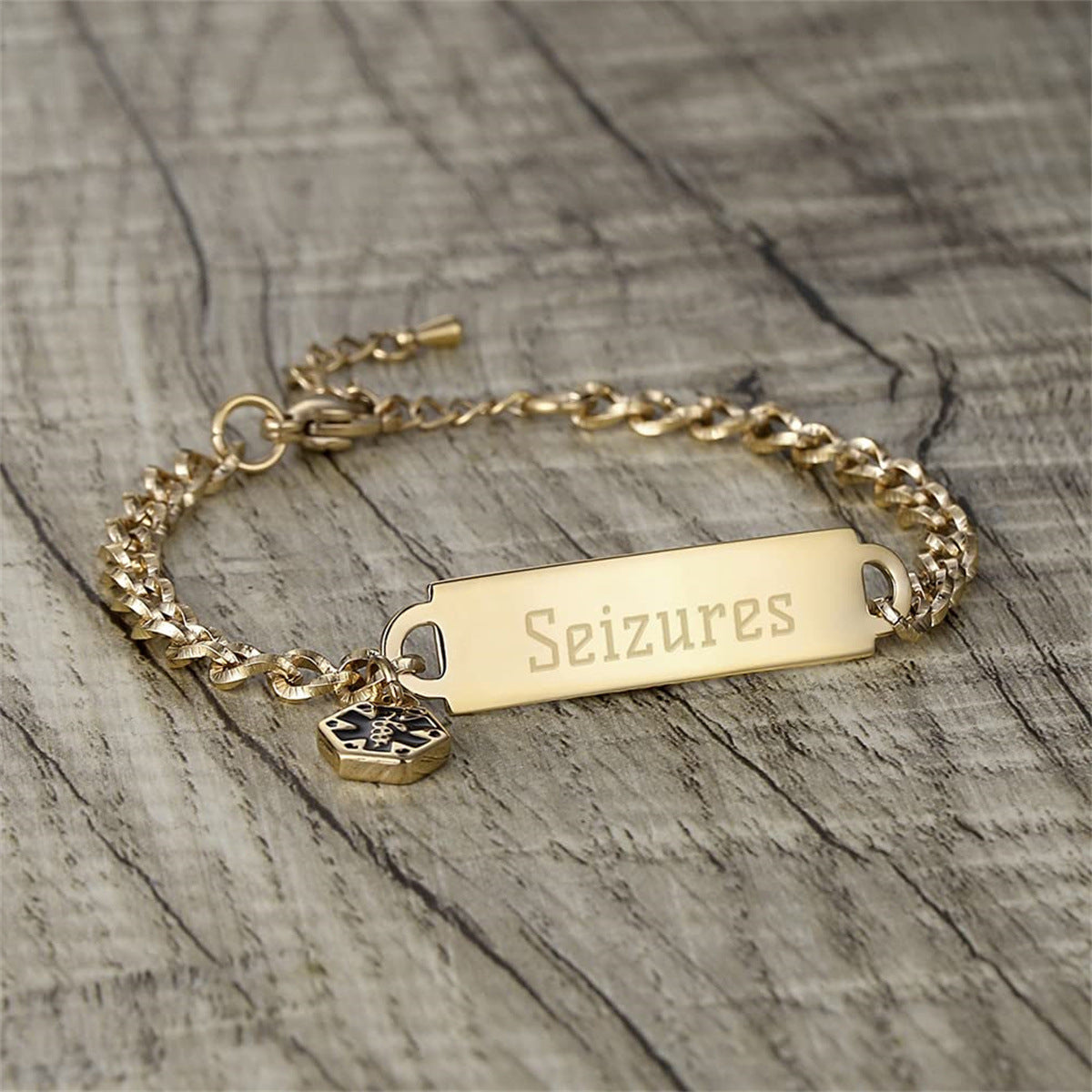 Minimalist Geometric Stainless Steel Plated ID Bracelet Charm Bar for Unisex