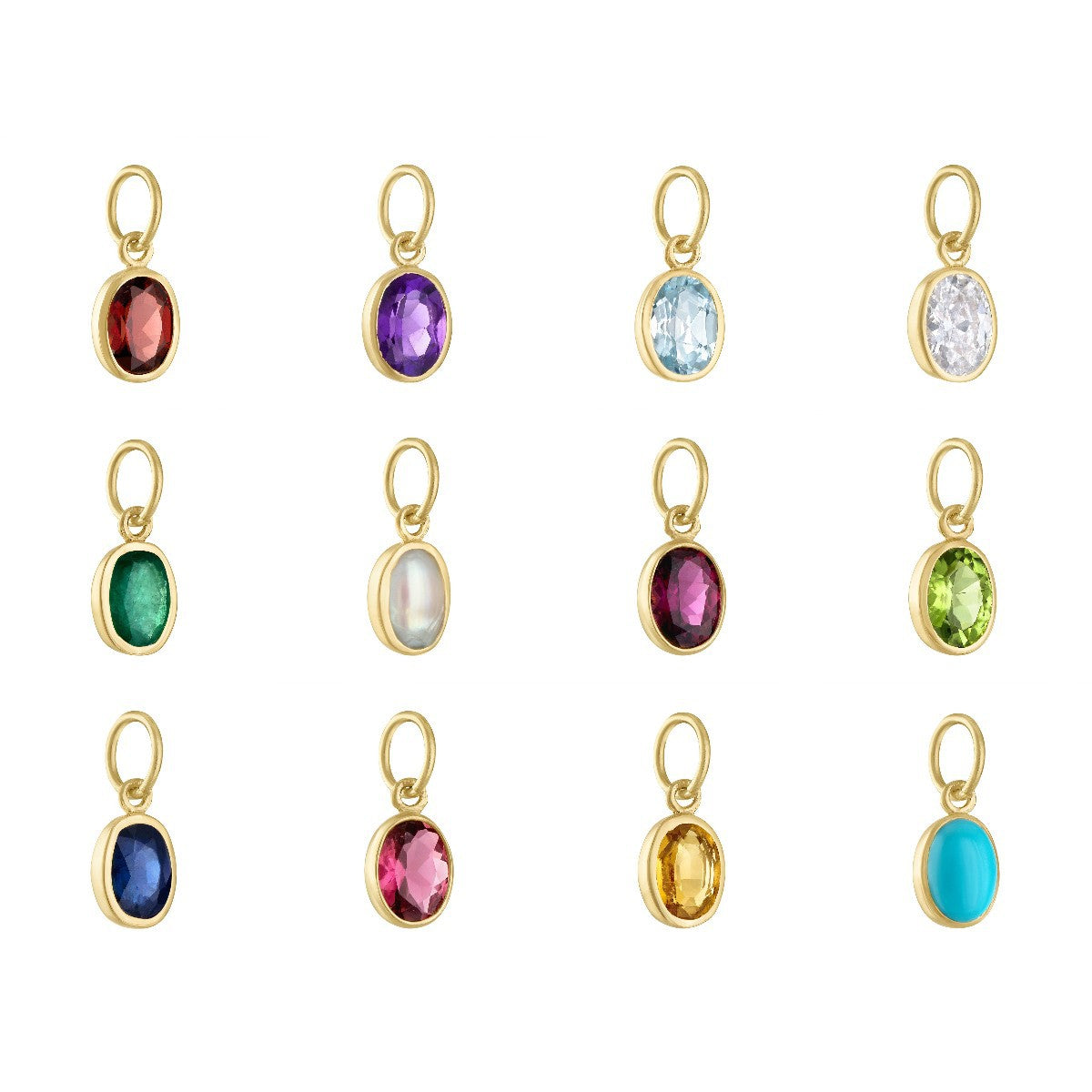Vintage Geometric Stainless Steel 18K Gold PVD Plated DIY Charm Bar Necklace with 12 Birthstones