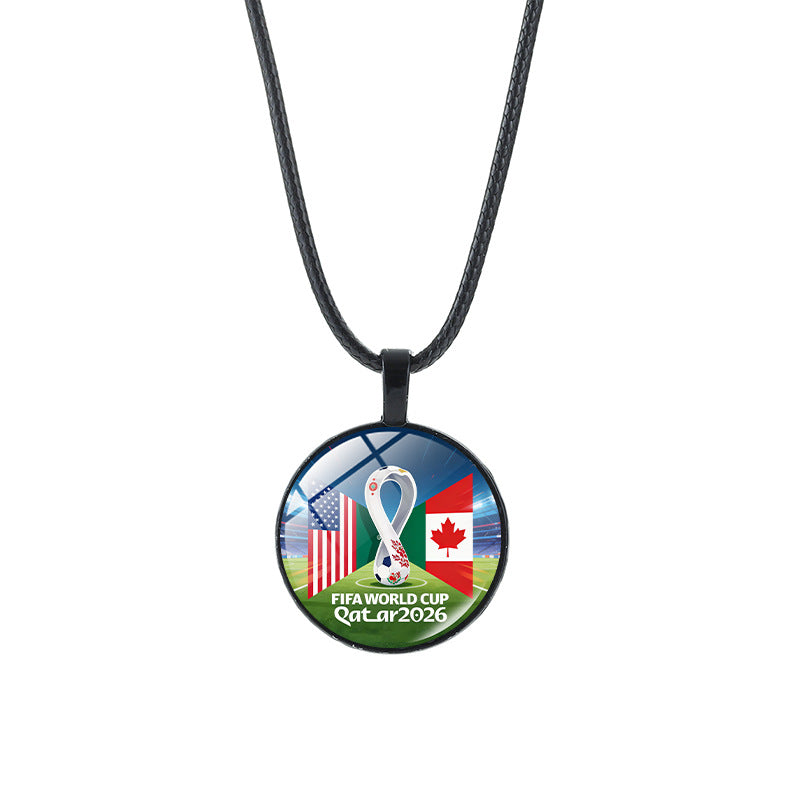 Vintage Sporty Geometric Alloy Plated Crystal Pendant Necklace Unisex
