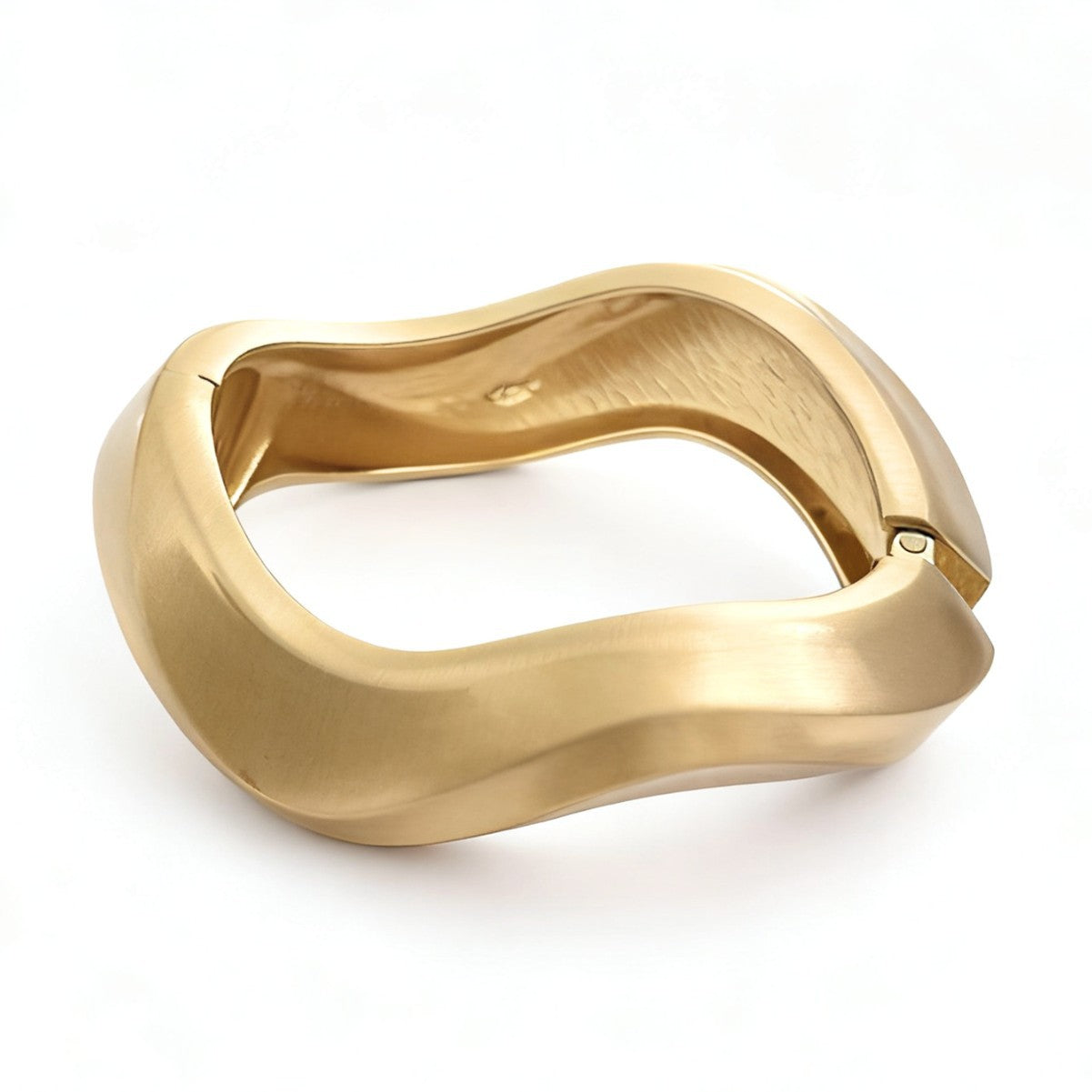 Bracciale a Polsino a Goccia Geometrico in Lega Placcata Opaca Elegante e alla Moda Design Irregolare a Incavo
