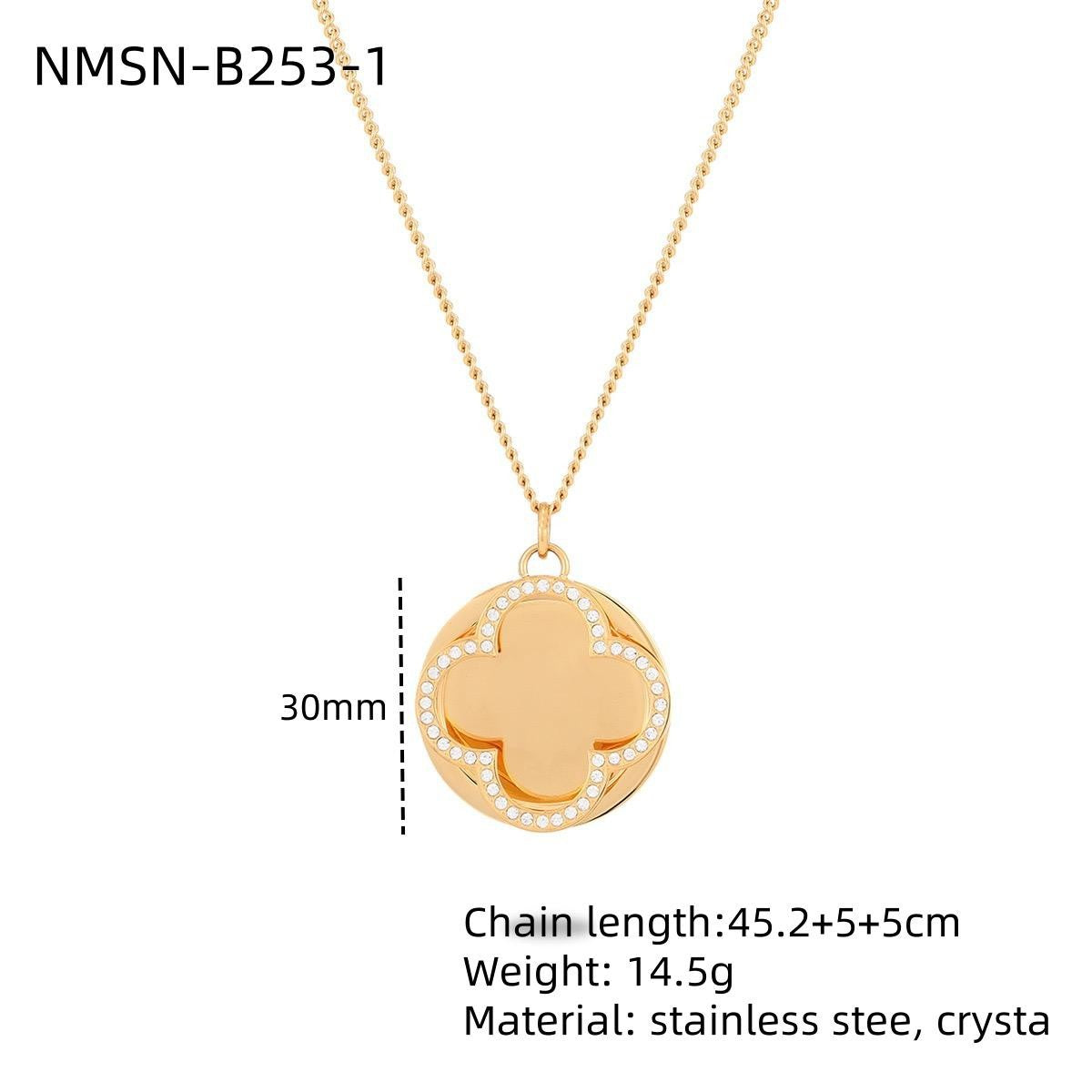 Minimalist 18K Gold Plated Geometric Round Stainless Steel Pendant Necklace Unisex DIY Charm Bar
