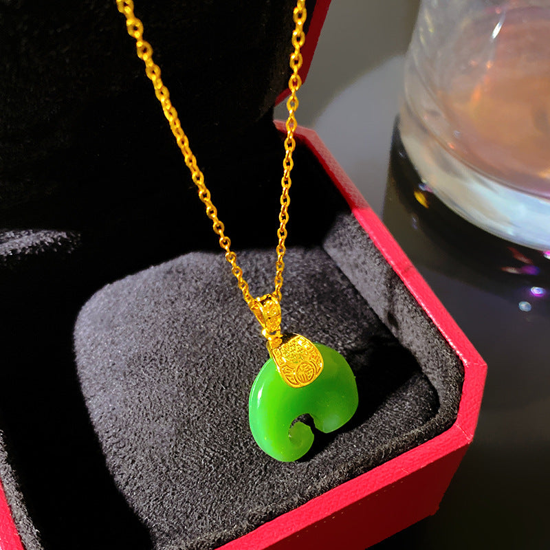 Sweet Bamboo Joint Pattern Titanium Steel Plated Necklace with Brass Pendant Cable Chain Unisex