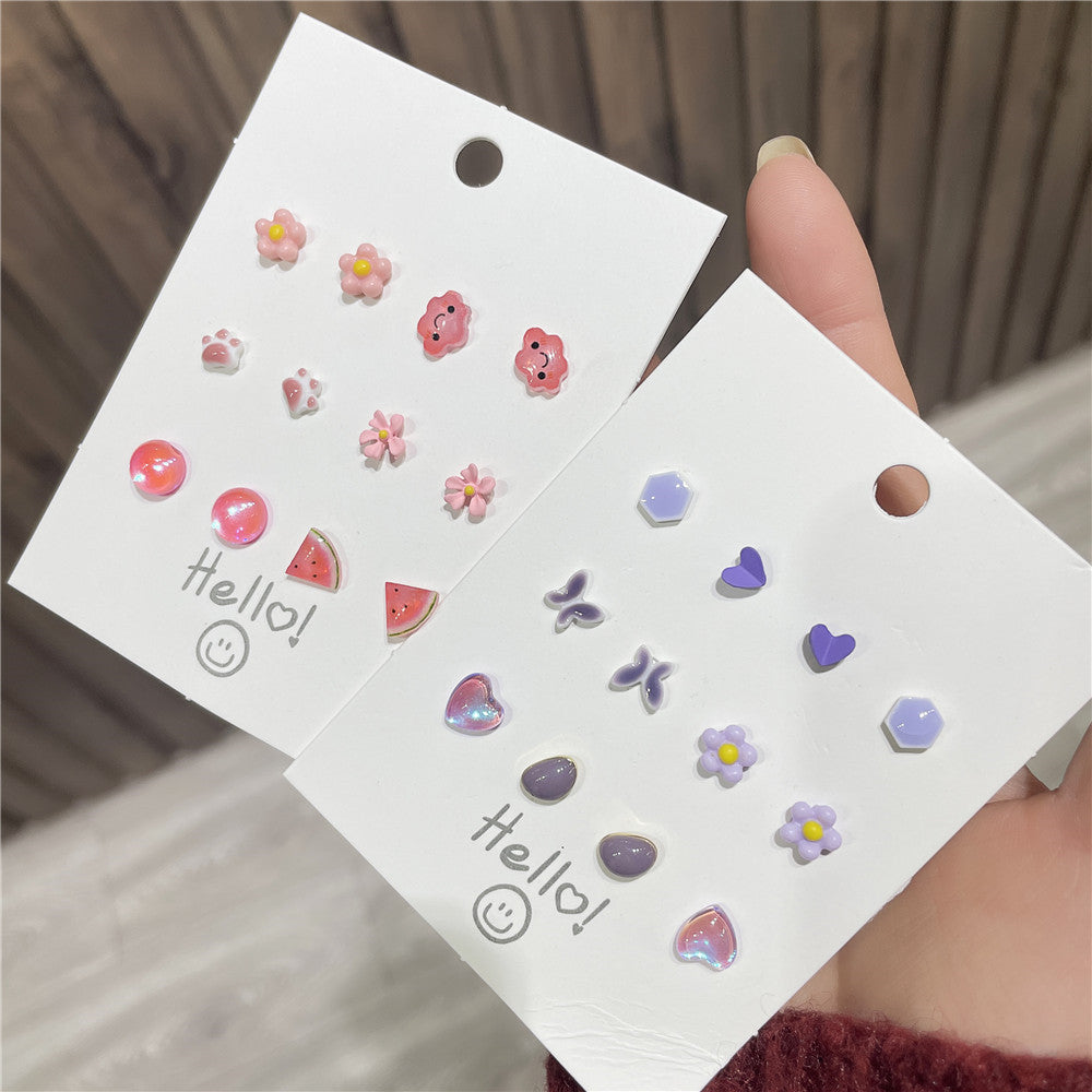 Minimalist Sweet Cartoon Fruit 925 Sterling Silver Handmade Stud Earrings for Women