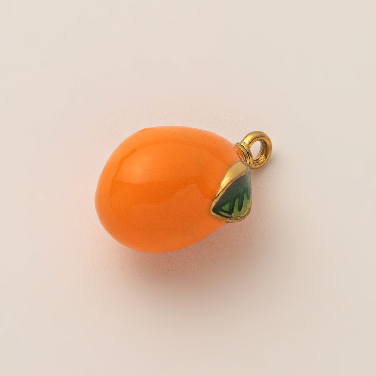 Vintage 18K Gold Plated Stainless Steel Fruit Charm Bar for Women