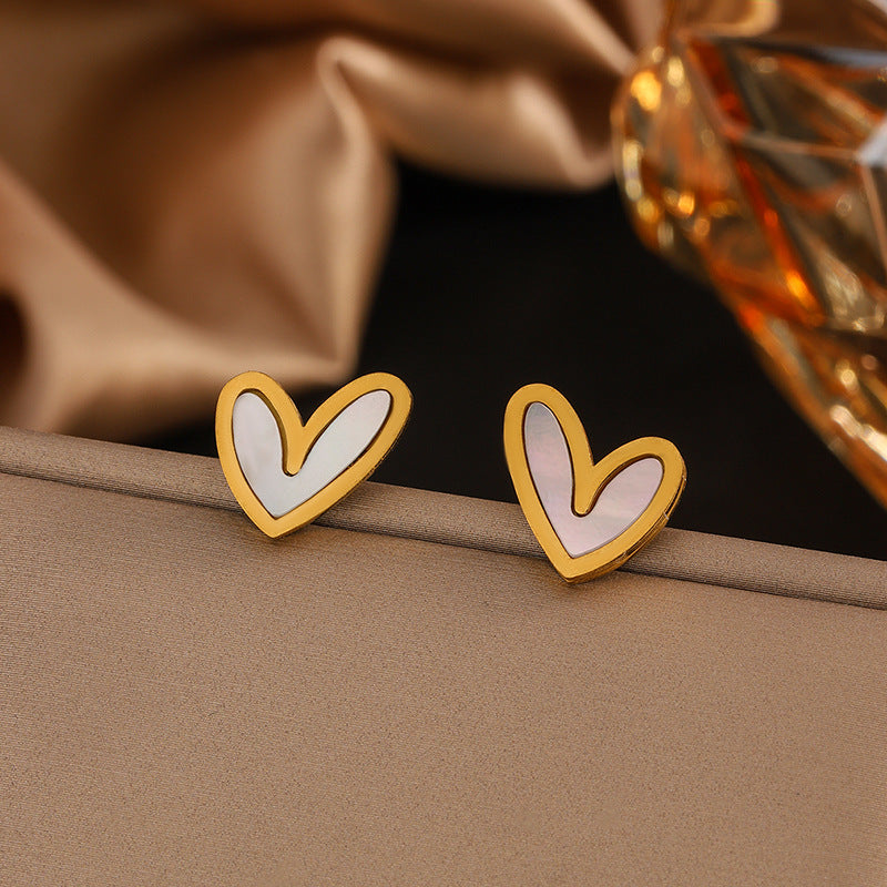 Elegant Irregular Heart 18K Gold Plated Stainless Steel Necklace Bracelet Earring Set
