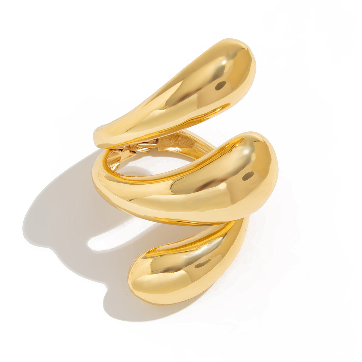 Bracciale avvolgente da donna a goccia d'acqua oversize con finitura in lega lucida e design galvanizzato resistente