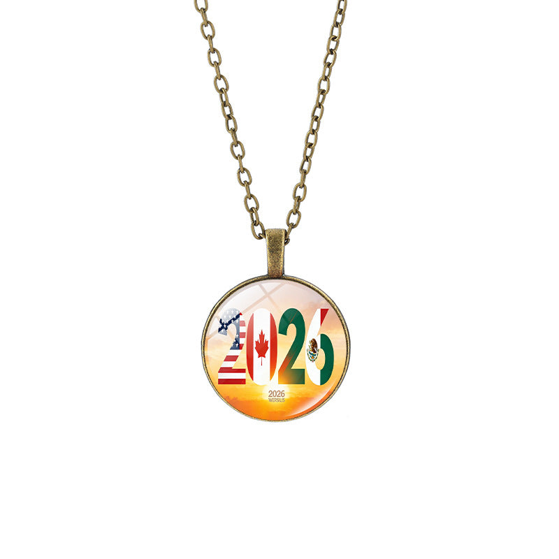 Vintage Sporty Geometric Alloy Pendant Necklace with Crystal Charm for Unisex