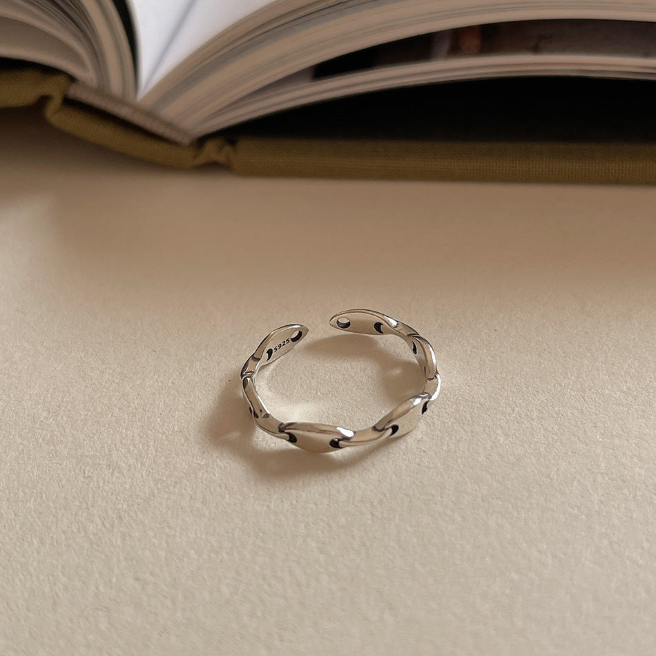 Anello per donna vintage minimalista in argento sterling 925 con numero e lettera