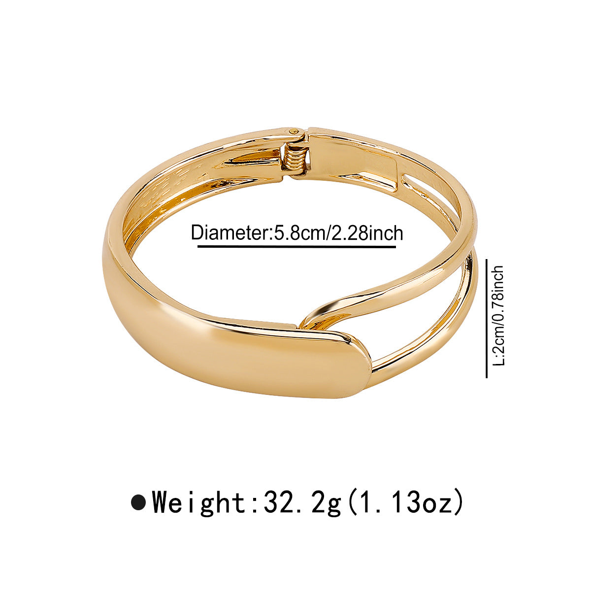 Pulsera minimalista de forma irregular de serpiente con apertura para mujer con acabado de aleación electrochapada