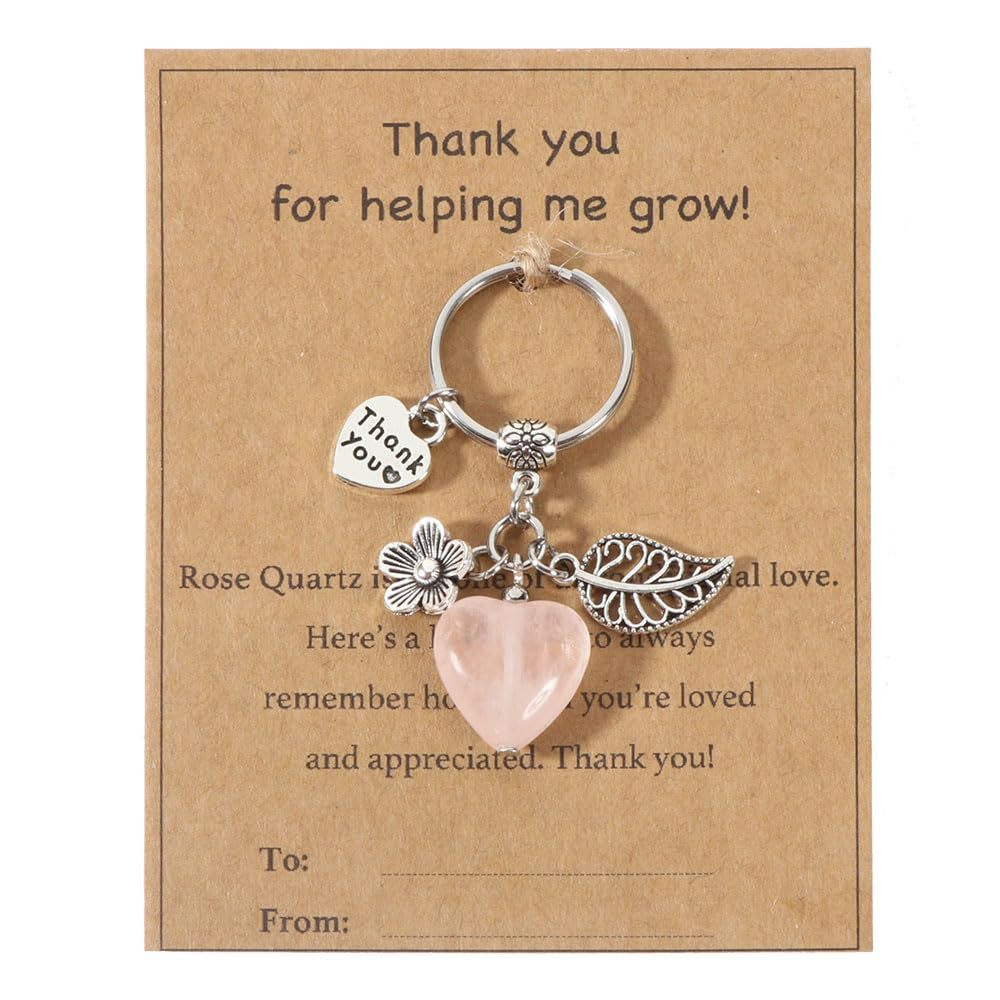 Vintage Heart Crystal Agate Alloy Keychain Charm