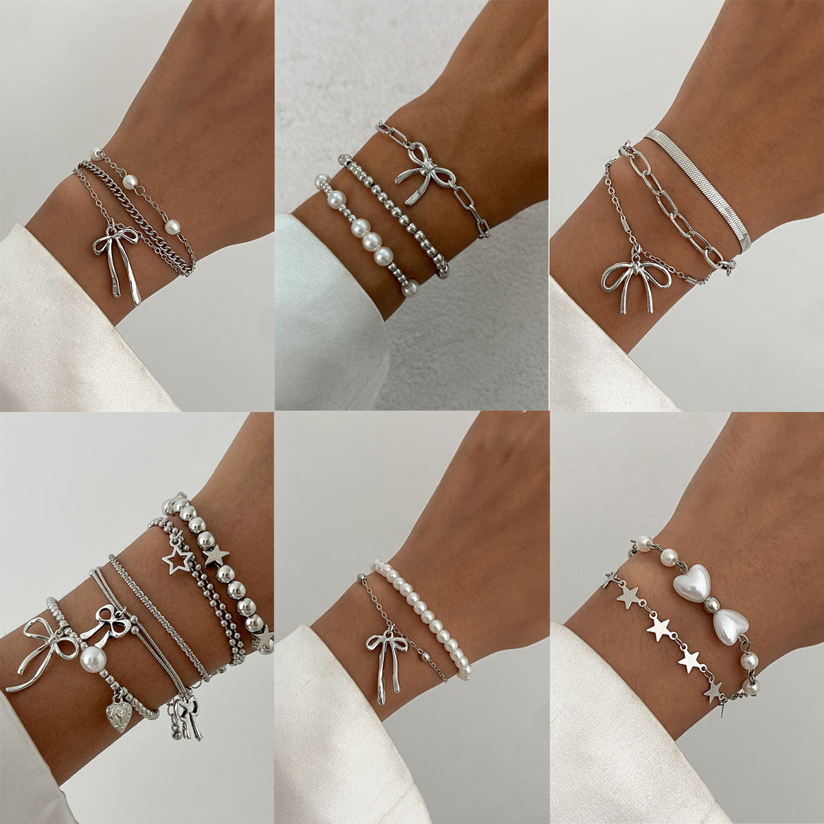 Fashionable Alloy Plated Butterfly and Star Charm Bracelet for Women