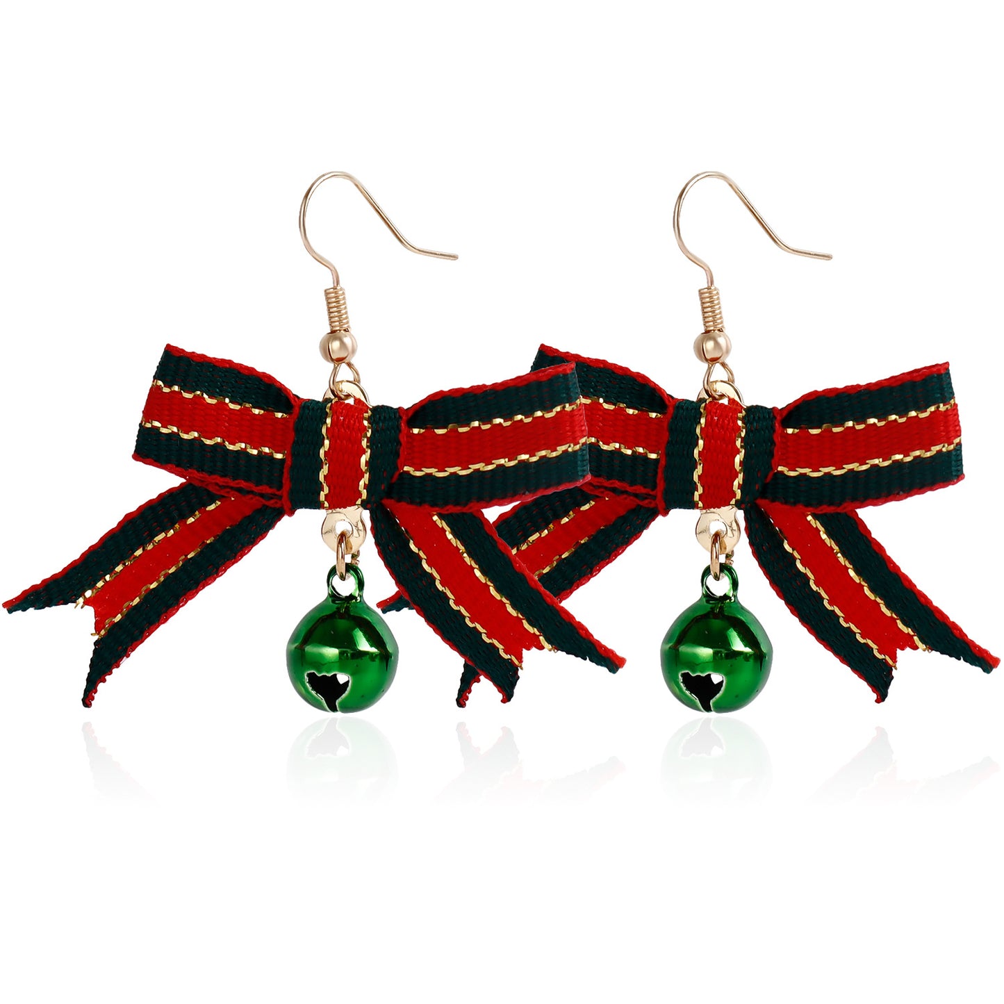 Geometric Christmas Earrings with Metallic Plated Finish for Holiday Festive Wear