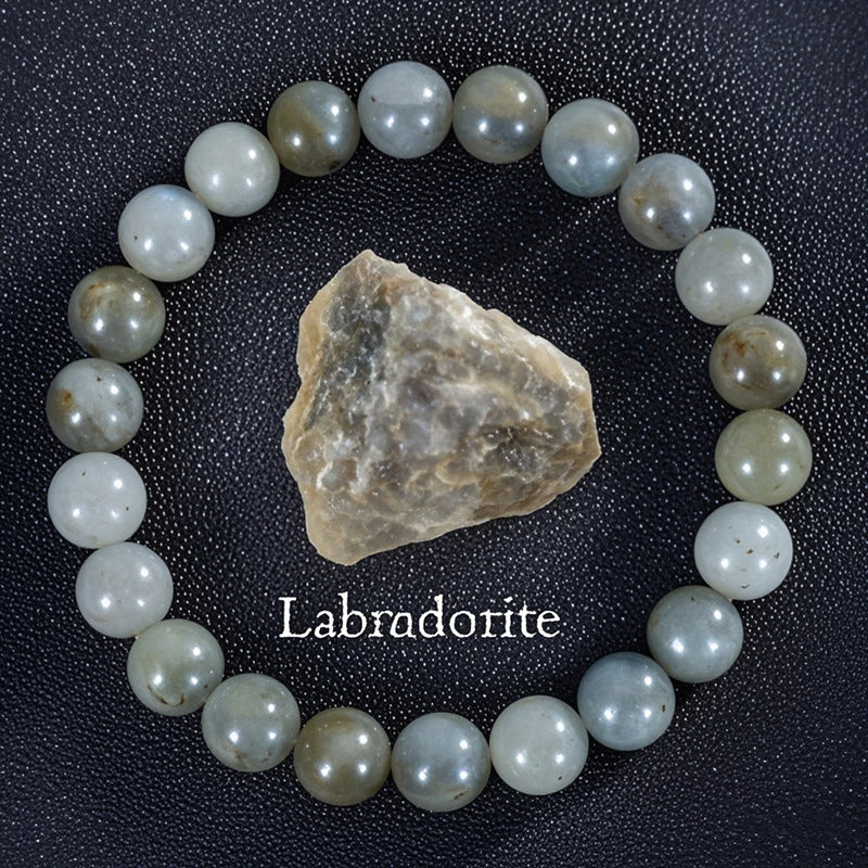8mm Round Sunstone Rose Quartz Tiger Eye Agate Crystal Beaded Bracelet Unisex Geometric Handmade Jewelry