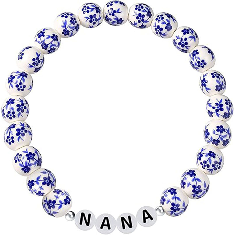 Elegant Ceramic Letter Beaded Bracelet for Women