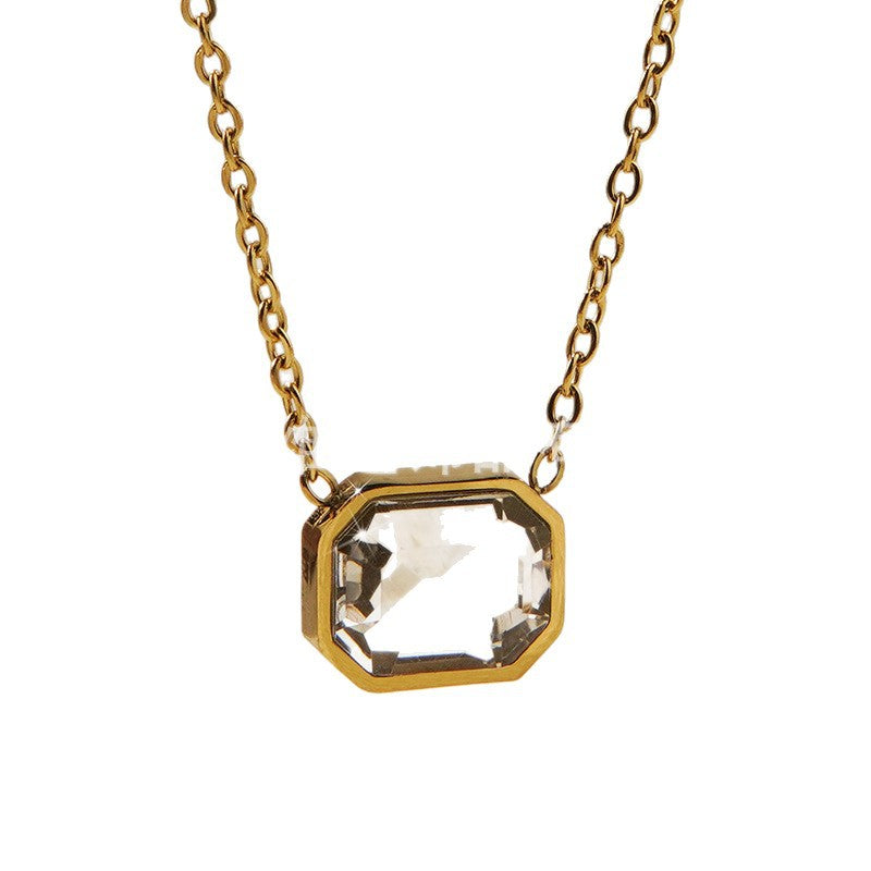 Minimalist Heart Teardrop Geometric Stainless Steel Plated Pendant Necklace for Women
