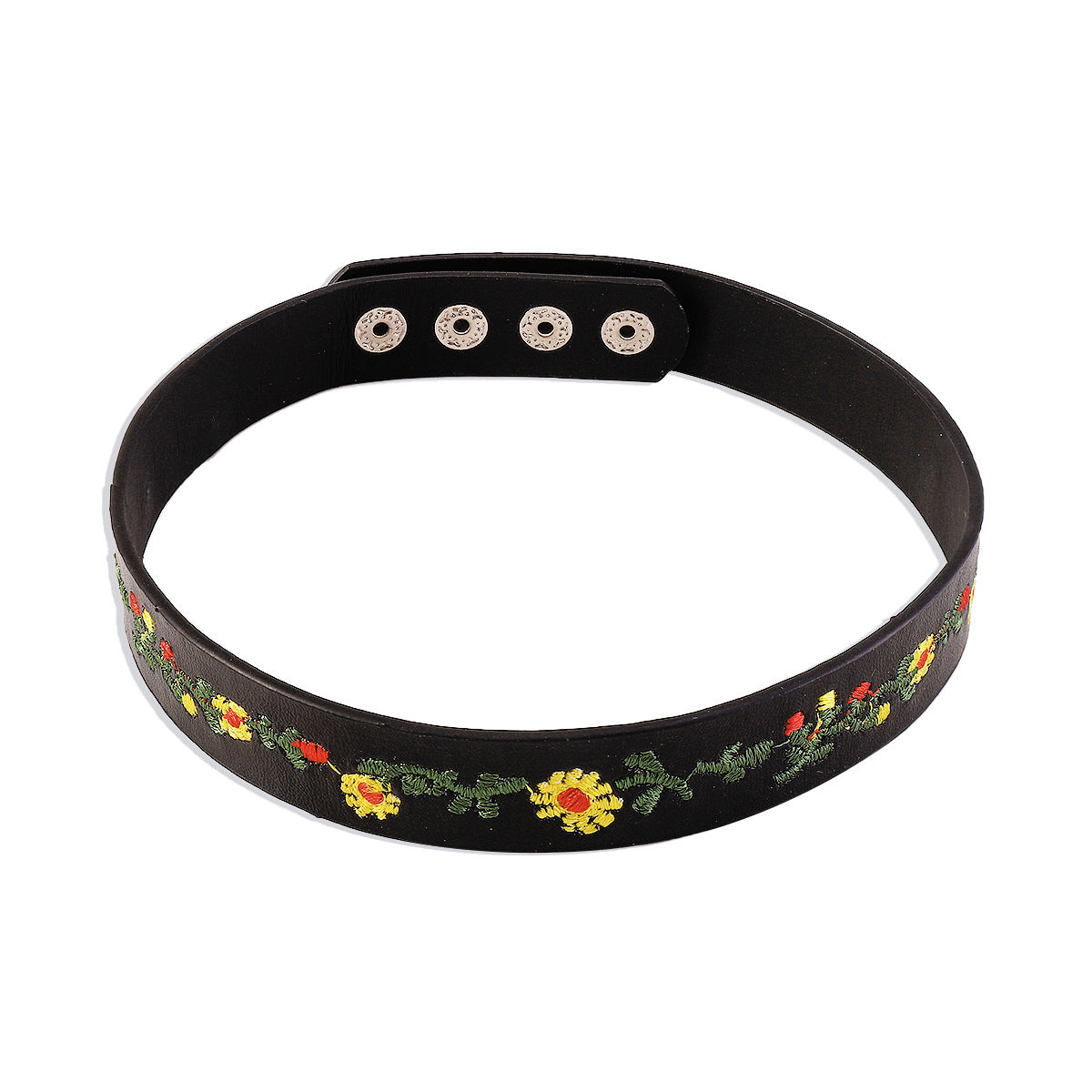 Collana girocollo in pelle geometrica minimalista spigolosa con fibbia in metallo da donna