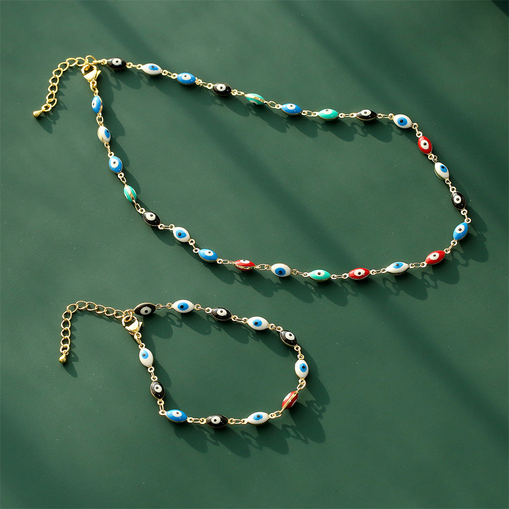 Geometric Drip Oil Gold Plated Brass Pendant Necklace