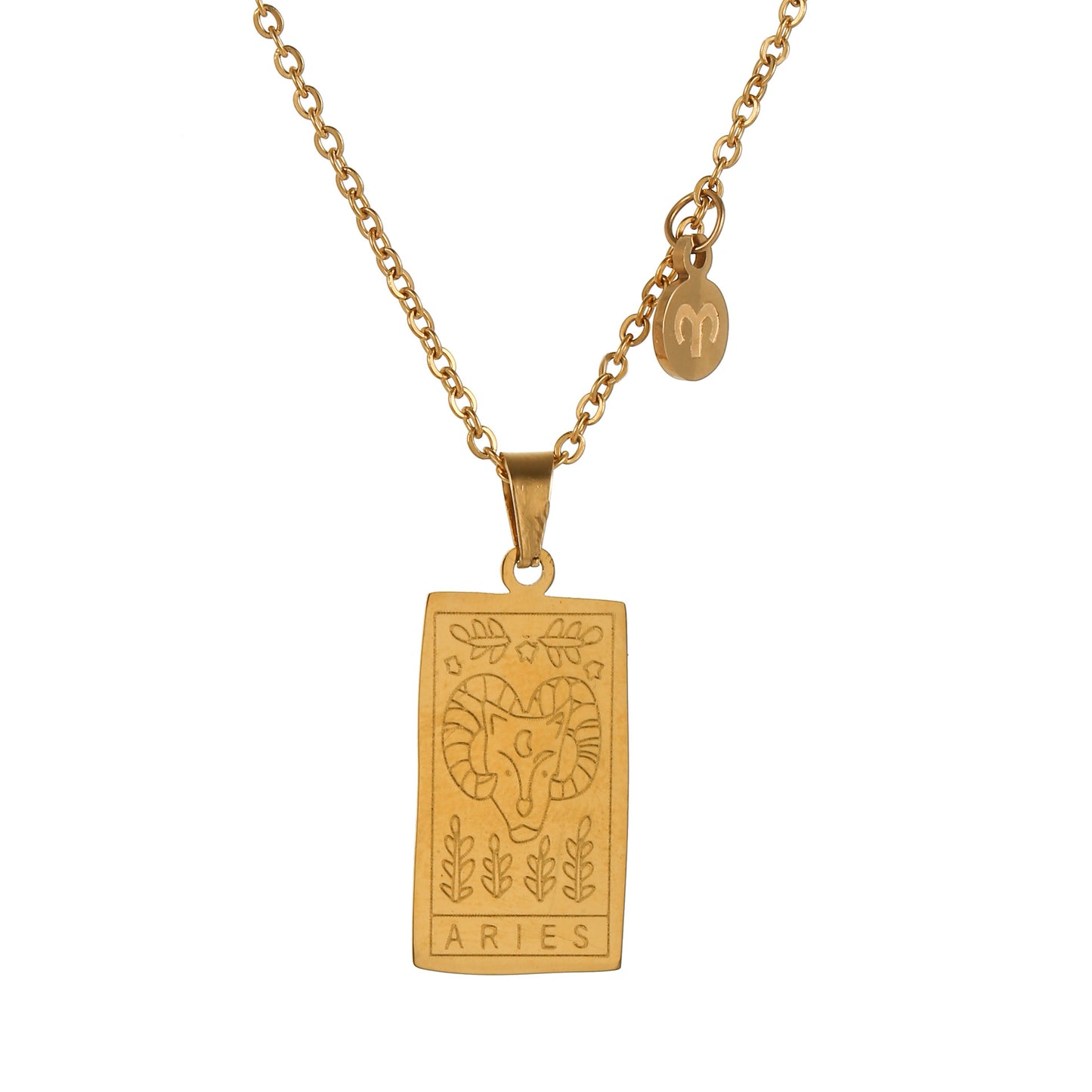 Vintage Geometric Square Titanium Steel Necklace with Alloy Pendant on Ball Chain