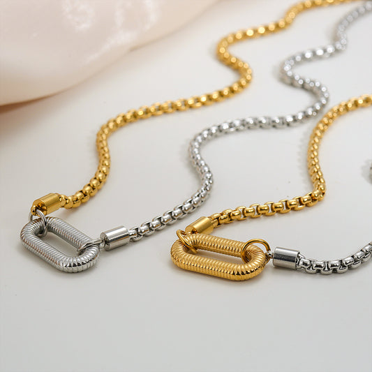 Collar minimalista de lujo chapado en oro de 18 quilates, con colgante en forma de U y lágrima, con cadena de perlas