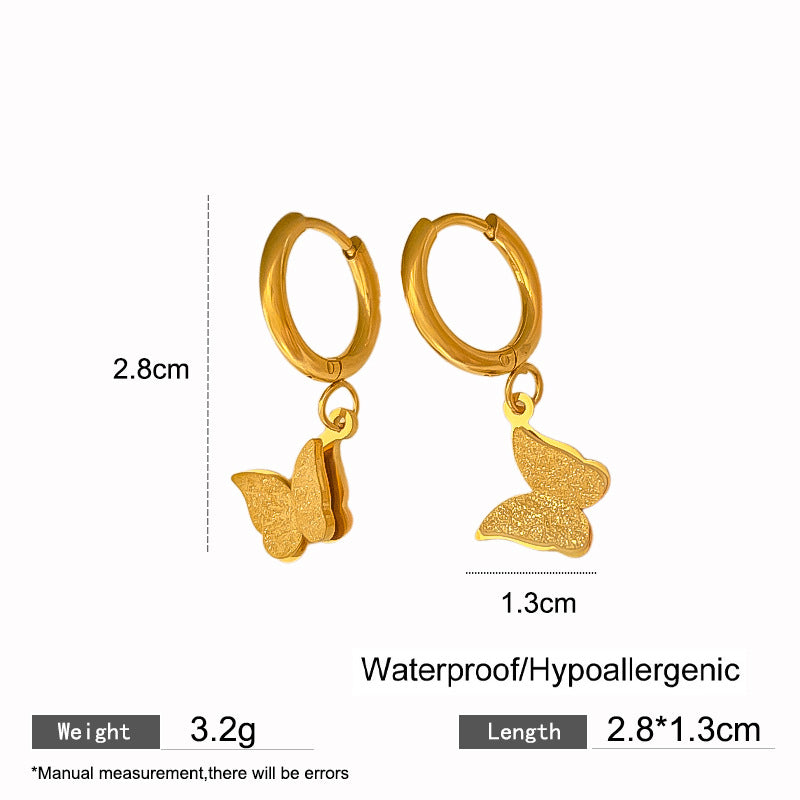 Elegant Titanium Steel Drip Oil Plated Stud Earrings for Women