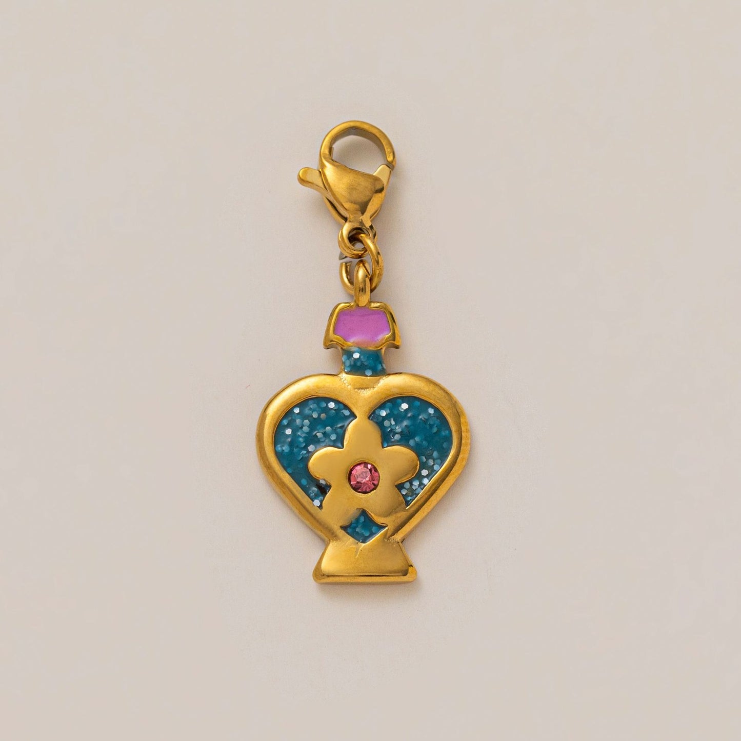 Vintage Luxury Heart Geometric Stainless Steel Plated Drip Oil Charm Bar