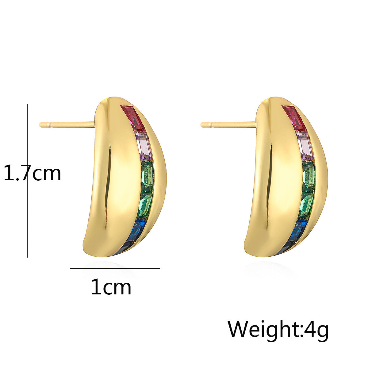 Orecchini da donna minimalisti vintage in rame a forma di stella con placcatura in oro 18 carati e intarsio in zirconi