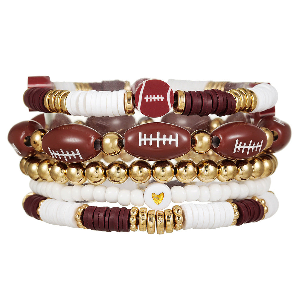 Geometric Round Resin Acrylic Bracelet Set for Men and Women