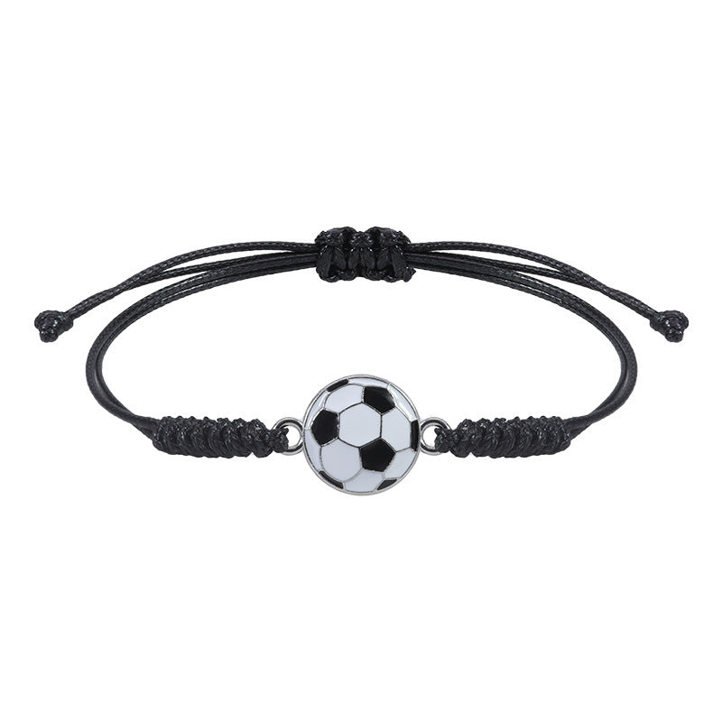 Unisex Geometric Alloy Sports Ball Woven Bracelet