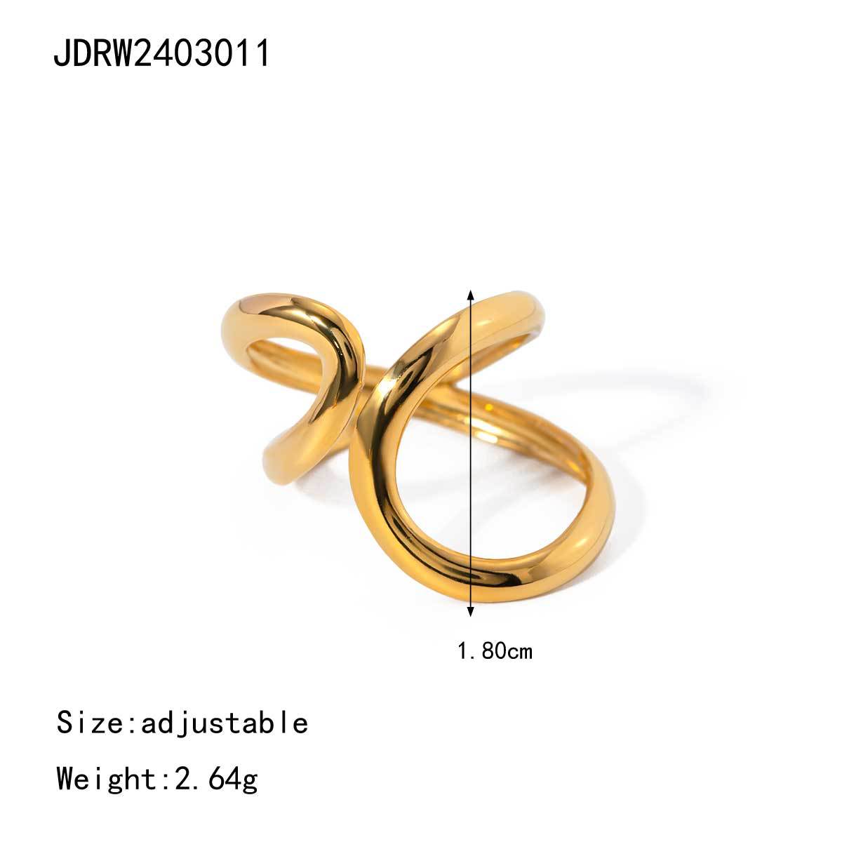 Geometric Plated Stainless Steel Ring for Women
