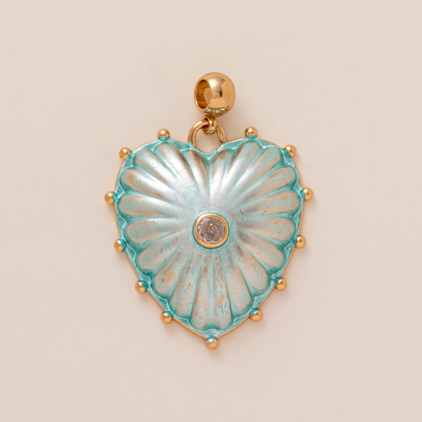 Sweet Drip Oil Plated Brass Heart Geometric Charm Bar for DIY Necklace