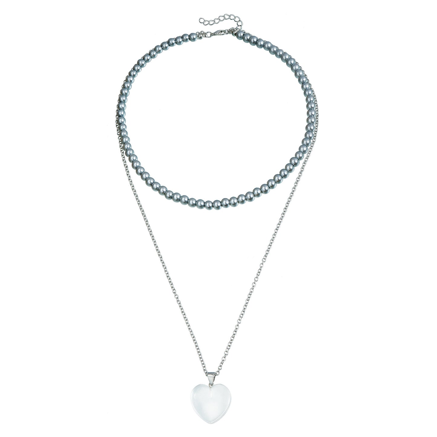 Minimalist Heart-Shaped Alloy Pendant Necklace with Plated Finish for Women Locket Chain