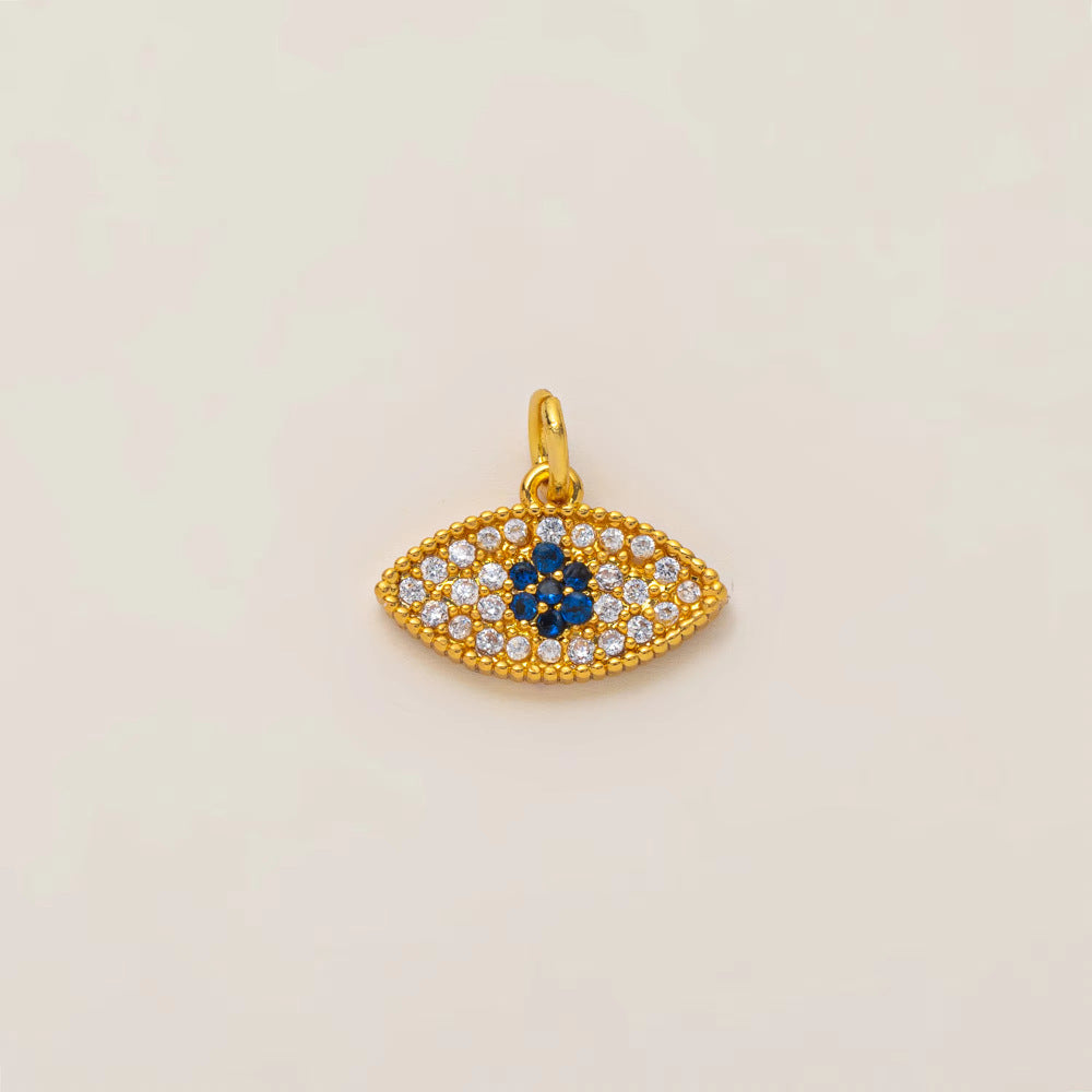 Vintage 18K Gold Plated Stainless Steel Star Eye Charm Bar