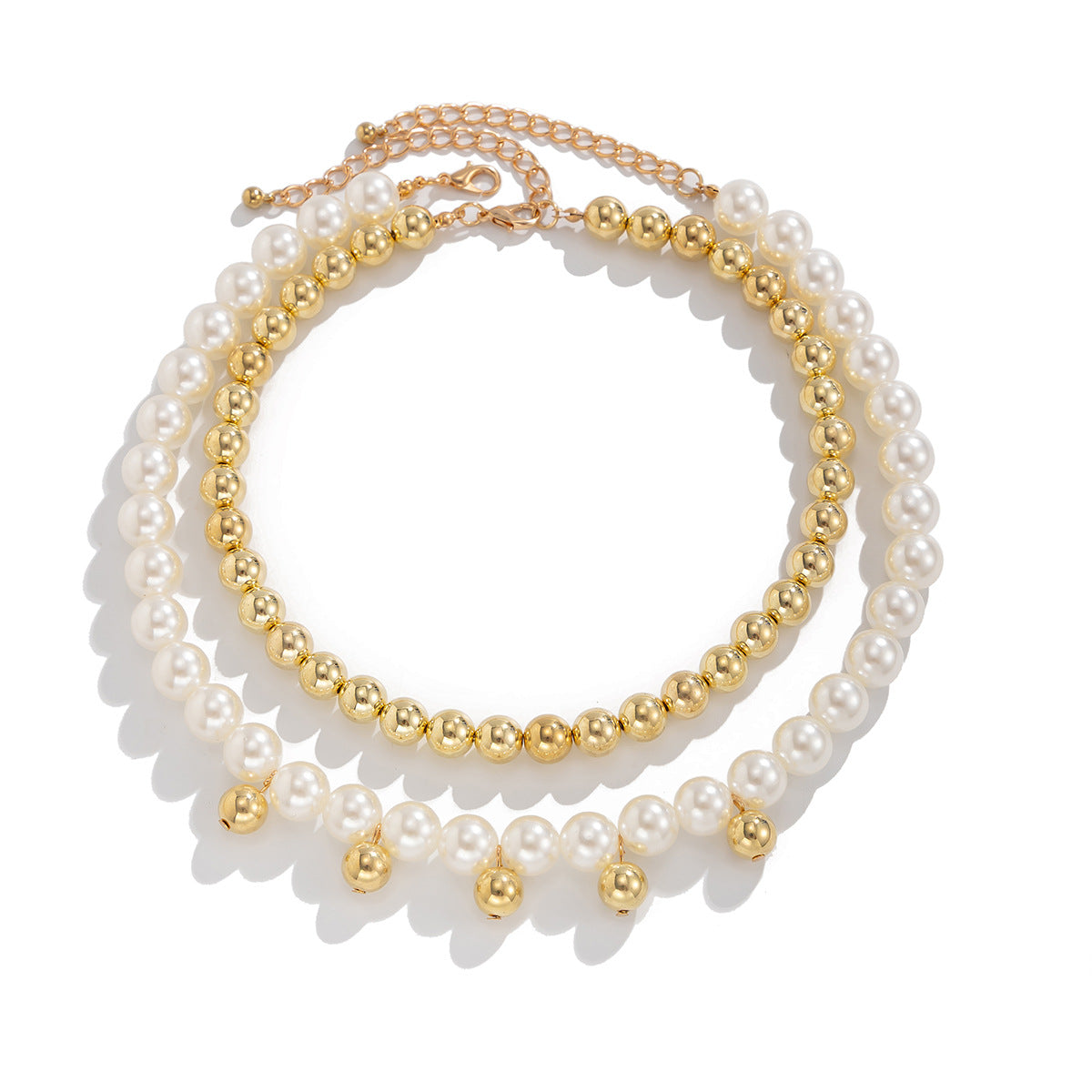 Collana da donna con ciondolo a stella in lega stile vacanza minimalista, finitura galvanizzata e perline in madreperla