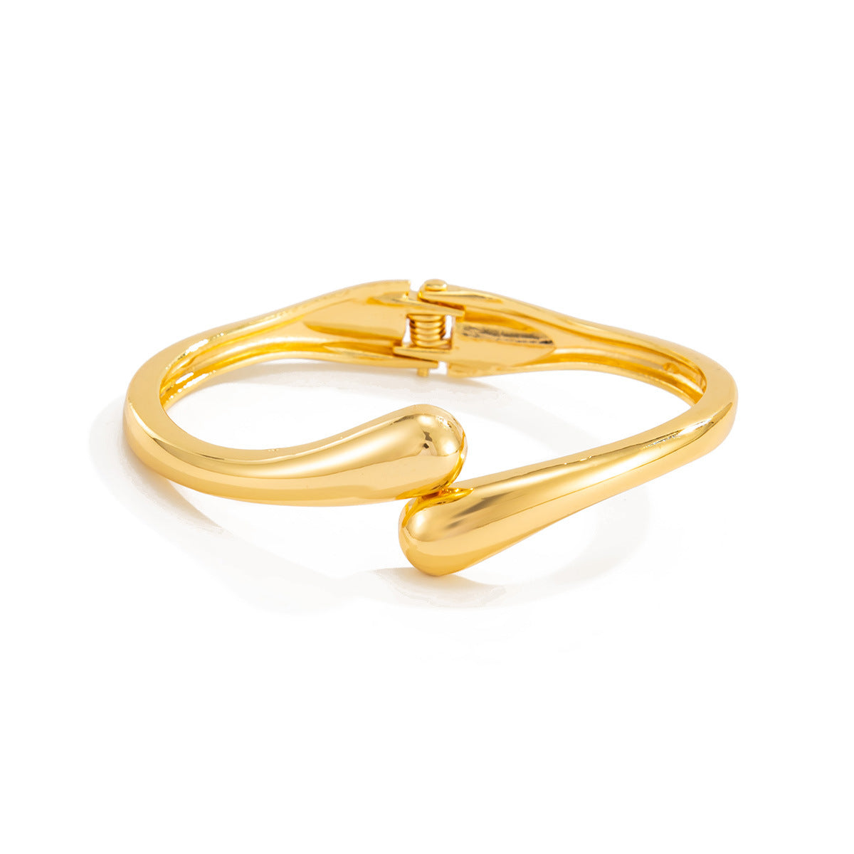 Pulsera Abierta Minimalista para Mujer con Construcción de Aleación Pulida y Cierre de Resorte
