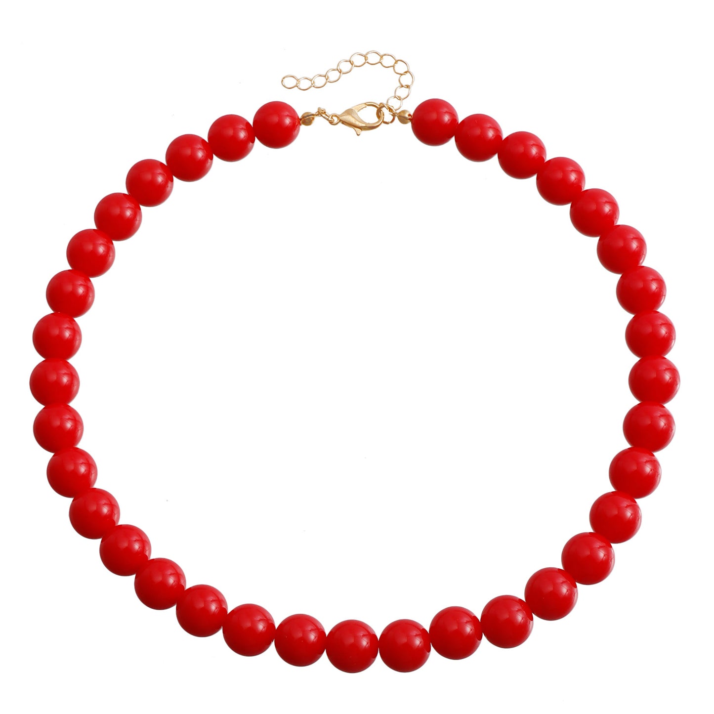 Collar de moda geométrico acrílico con cuentas para mujer con cadena de locket con acabado chapado