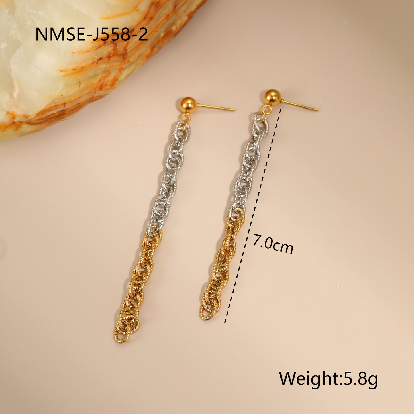 Fashion Geometric Stainless Steel Necklace with 18K Gold Plated Finish and Chain Design for Women