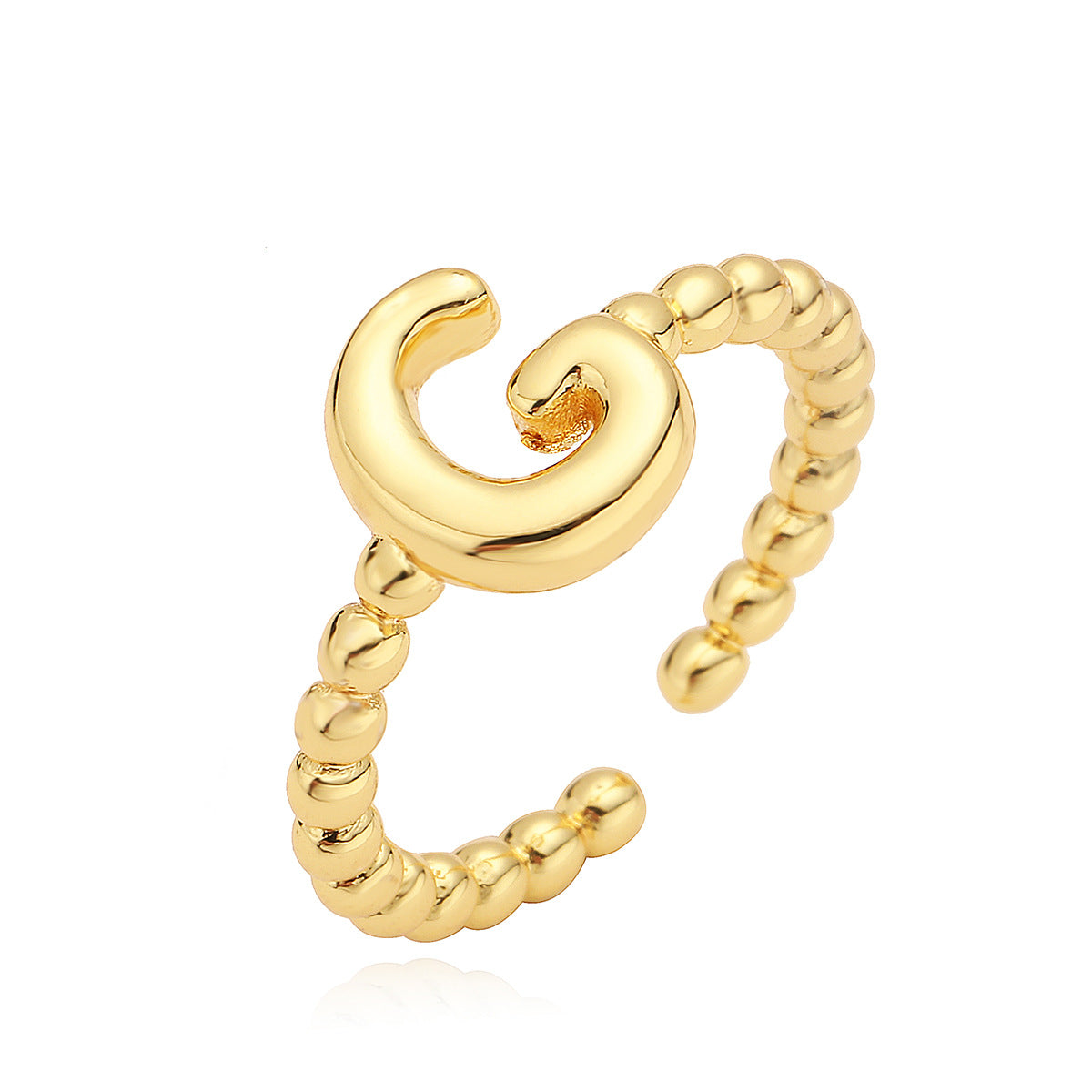 Minimalist 18K Gold Plated Brass Letter Ring for Women