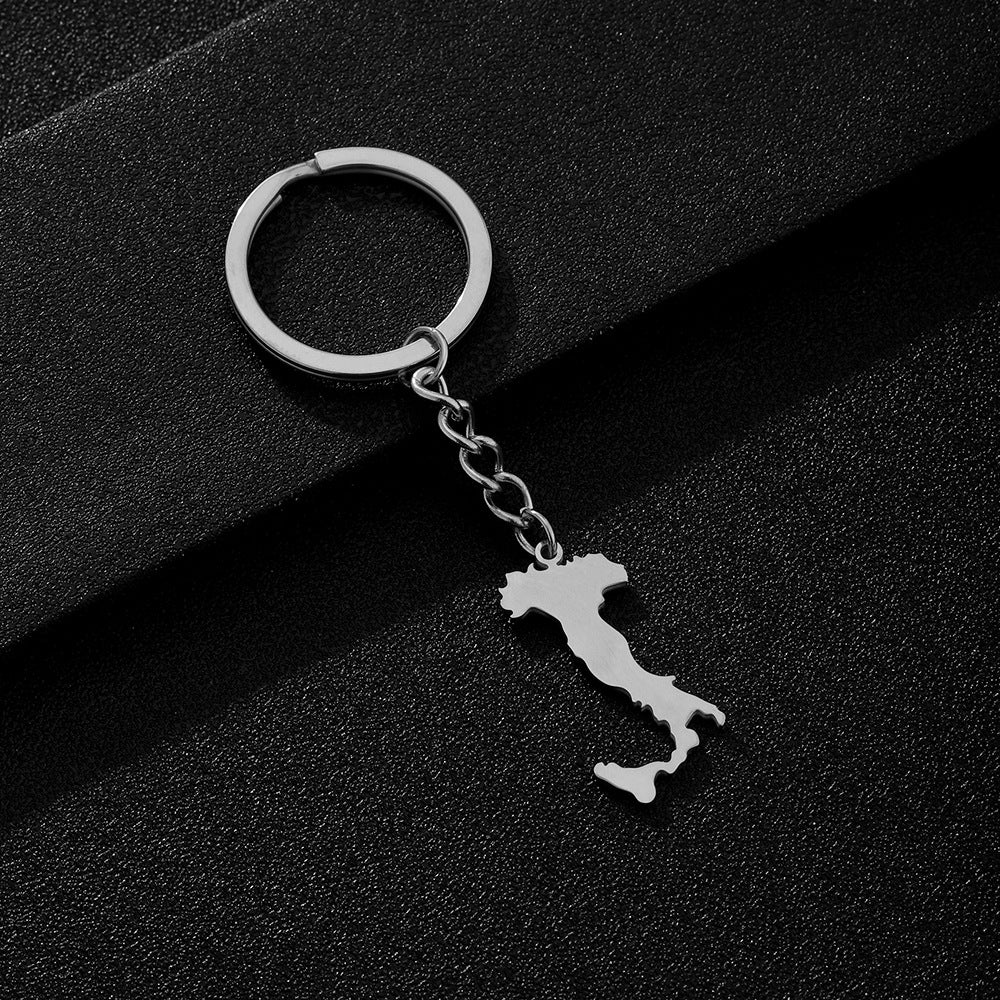 Portachiavi con ciondolo in acciaio inossidabile e acciaio al titanio con smalto stile etnico da uomo e donna