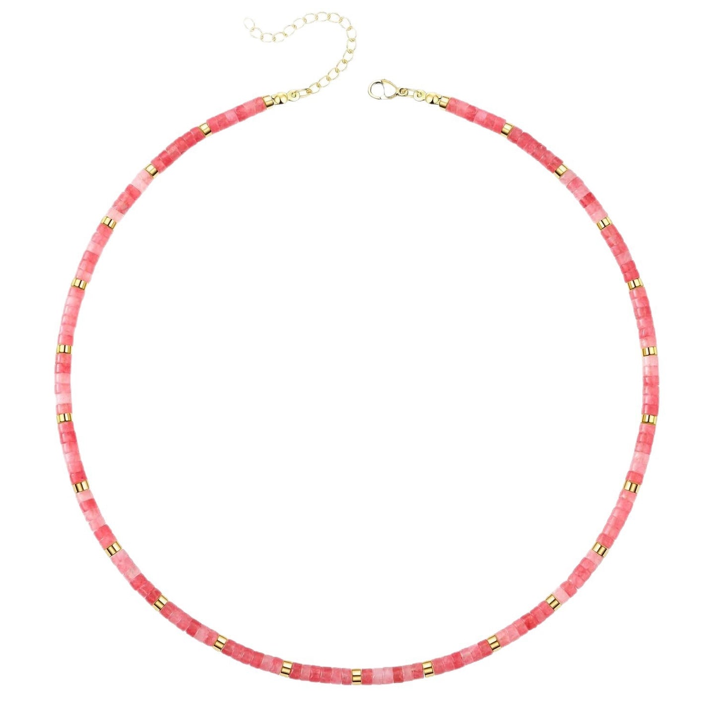 Elegant Natural Crystal Turquoise Bead Necklace Unisex Adjustable Chain