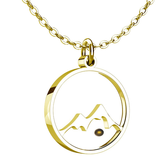 Collana da donna in stile naturale con ciondolo a seme di senape in acciaio inossidabile con finitura lucida, catena regolabile da 50 cm