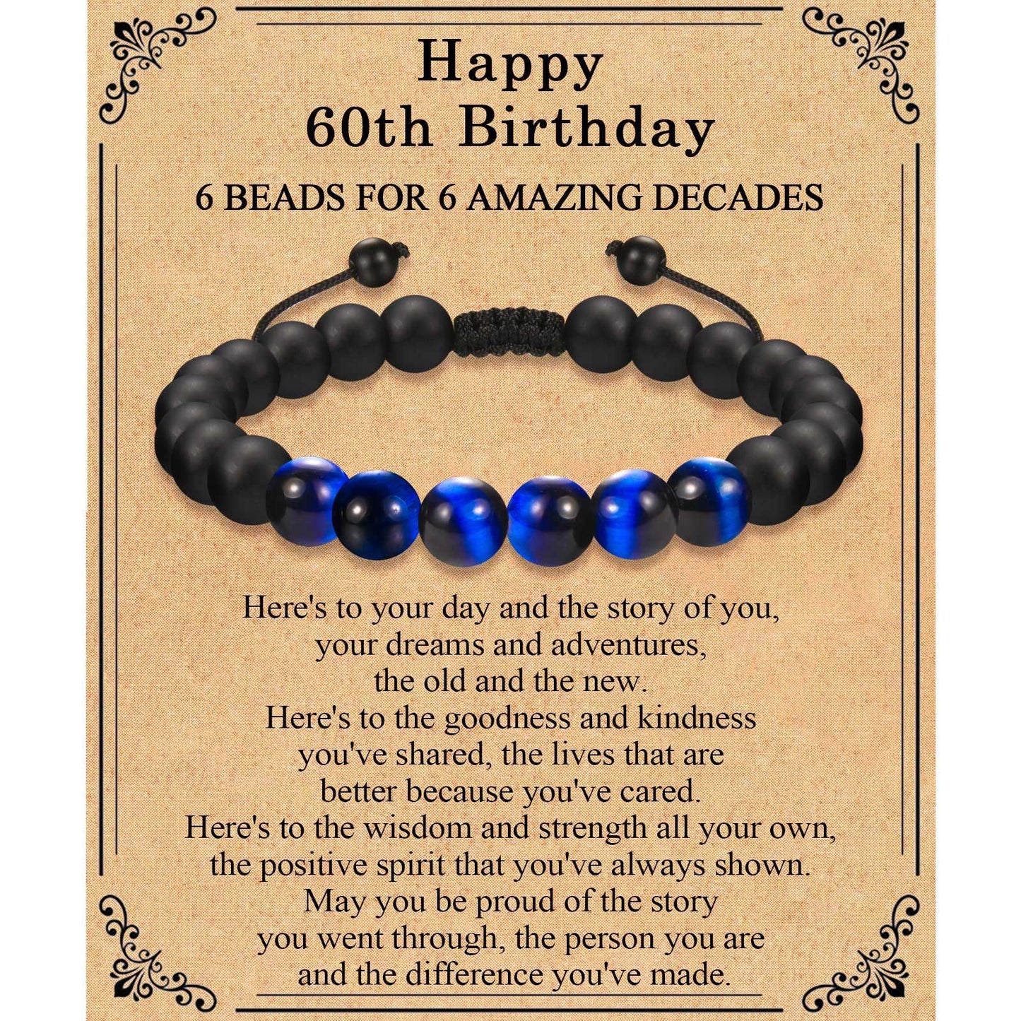 Sweet Geometric Tiger Eye Agate Natural Stone Braided Bracelet Unisex Gift
