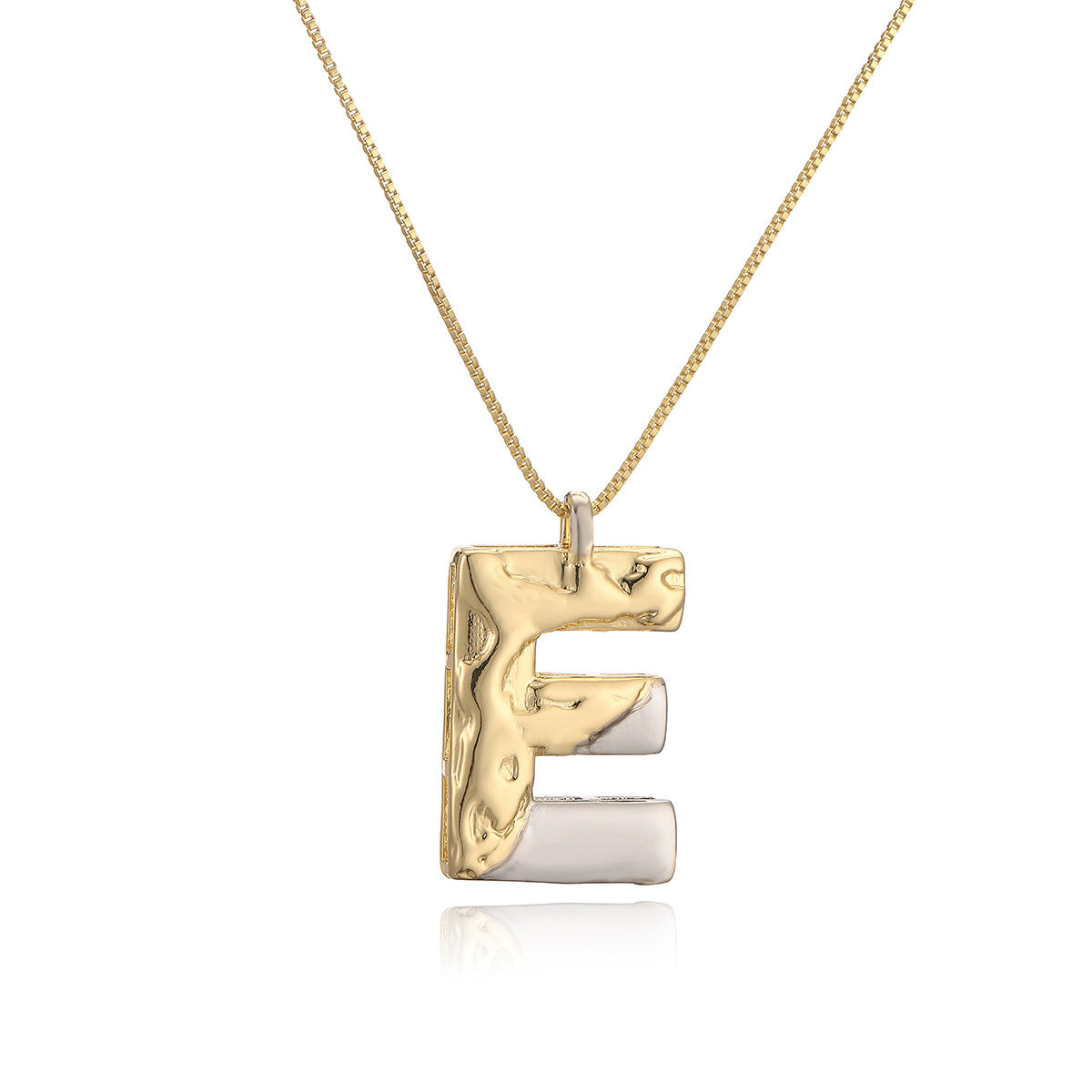Collana con ciondolo a lettera in rame placcato oro geometrico minimalista da donna