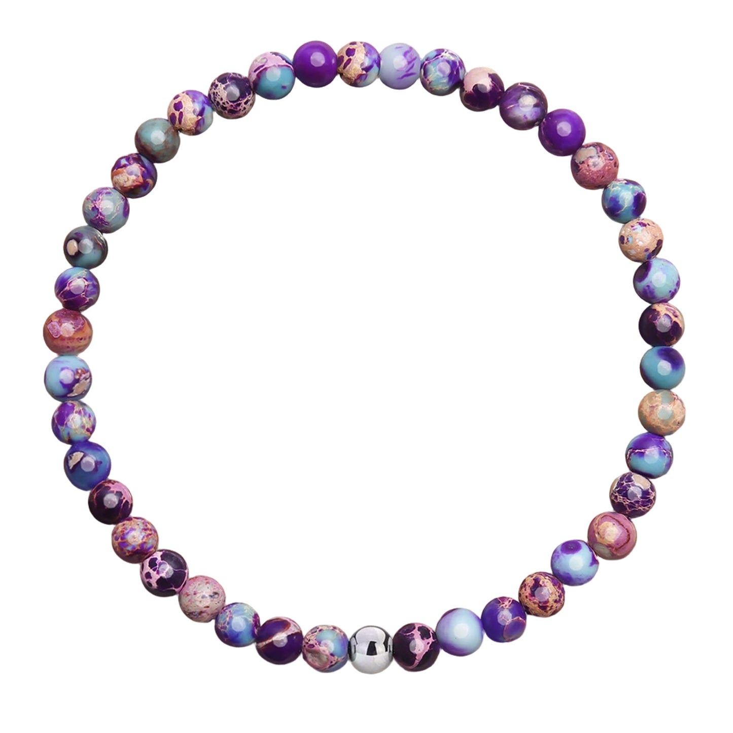 Minimalist Geometric Agate Beaded Bracelet Polished Natural Stone Elastic Cord Hand Jewelry Unisex