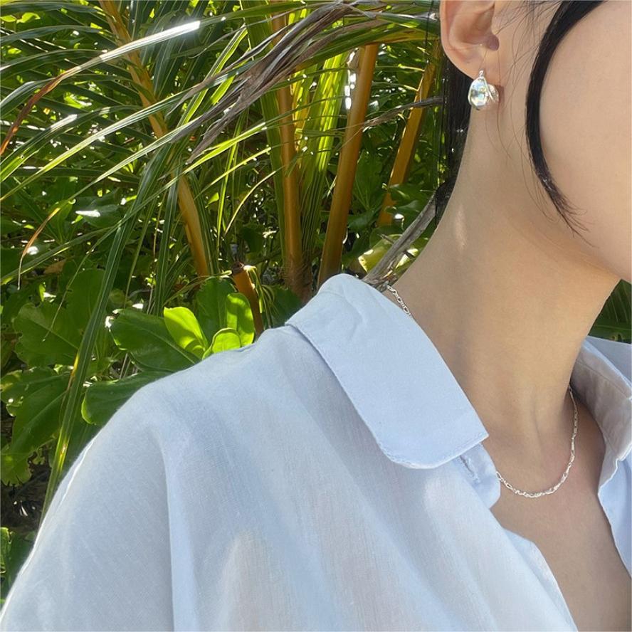 Collana Minimalista Mamma-Figlia in Argento con Motivi Geometrici e di Bambola in Argento Sterling 925